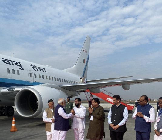 मा.प्रधानमंत्री नरेंद्र मोदी यांचे आज नागपूर विमानतळावर आगमन