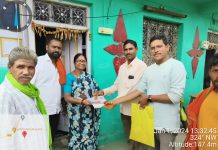 राम मंदिर पुजीत अक्षदा अभियाना अंतर्गत तलोधी गावात अक्षदाचे के वितरण