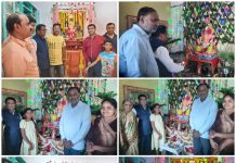 आष्टी येथील घरगुती गणपती बाप्पाचे आमदार डॉ देवरावजी होळी यांनी घेतले दर्शन
