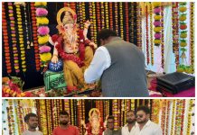 भाद्रपद गणपती बप्पाचे आमदार डॉ. देवरावजी होळी यांनी घेतले दर्शन