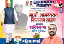 खासदार डॉ नामदेव किरसान यांच्या वाढदिवसानिमित्त हार्दिक शुभेच्छा